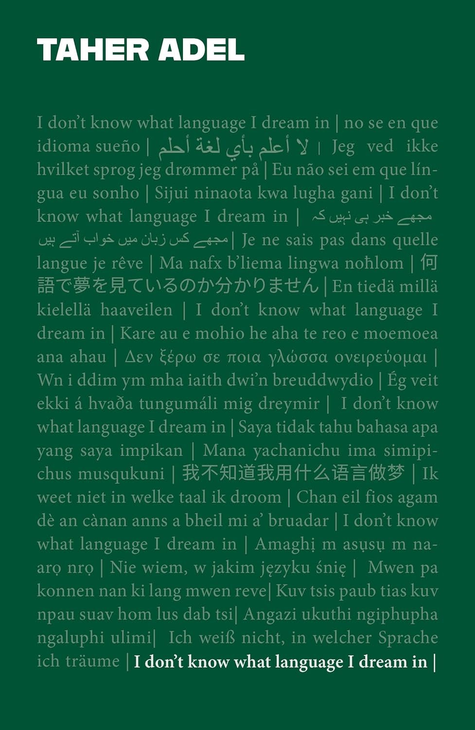 I don't know what language I dream in - Paperback