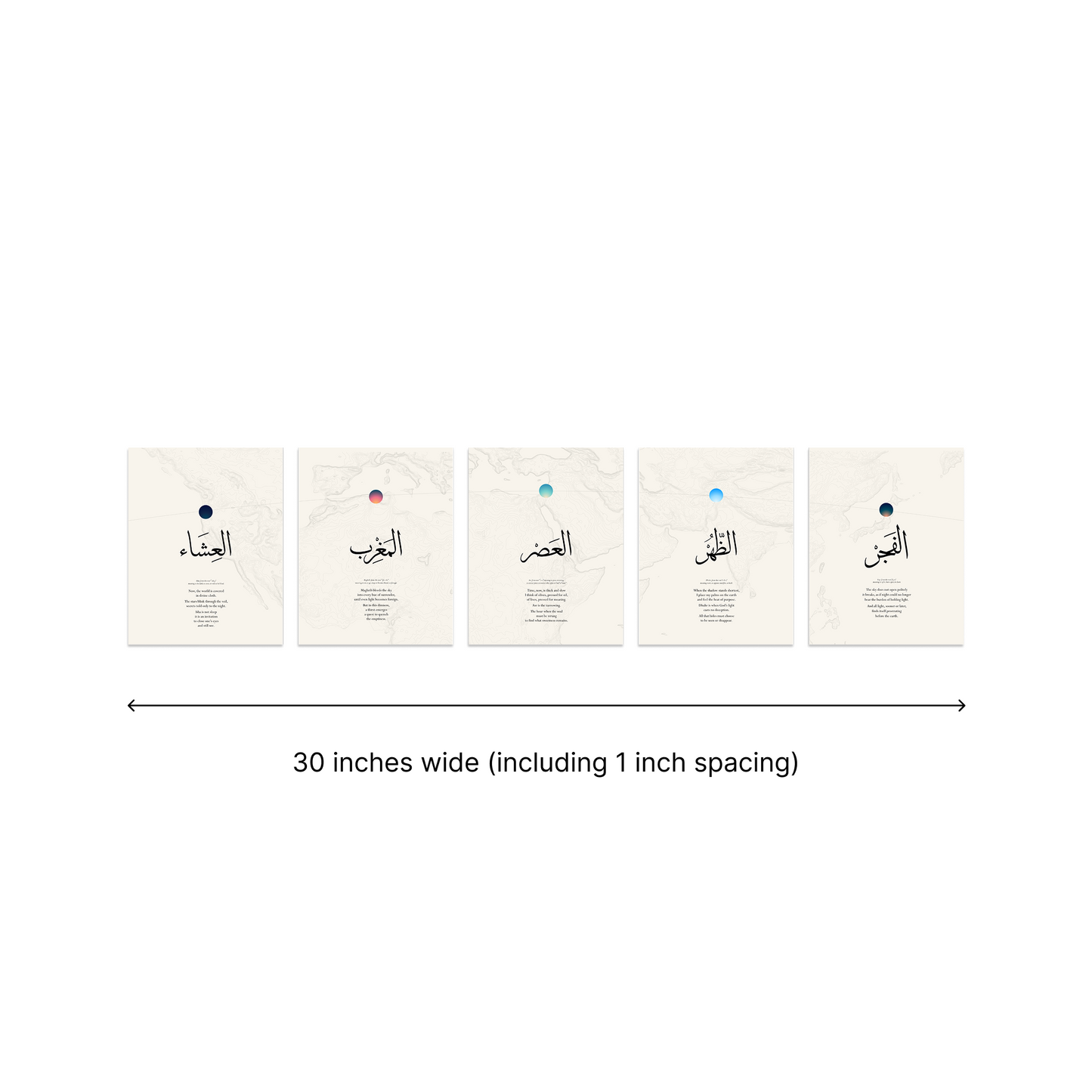 The Five Prayers Poster Prints Set (5x7")